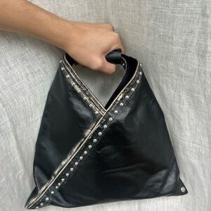 MM6 Maison Martin Margiela Black Studded Clutch
